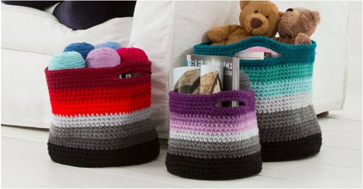fun ombré crocheted baskets | the crochet space