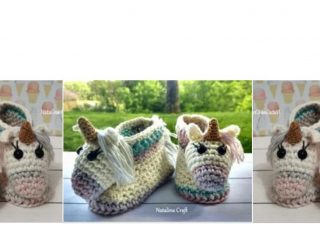 Crocheted Unicorn Baby Booties | thecrochetspace.com