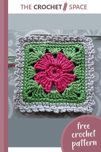 4 petal crocheted flower square || editor