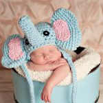 Adorable Baby Elephant Crochet Hat. Huge elephant character styled hat in blue and pink || thecrochetspace.com