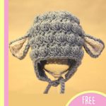 Adorable Crochet Lamb Hat. Crafted in grey bobble with ears || thecrochetspace.com