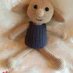 Adorable Crocheted House Elf Dobby. Crafted in a blue vest || thecrochetsàce.com
