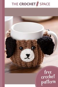 adorable crocheted puppy mug wrap || editor