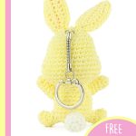 Adorable Crocheted Rabbit. Rear view of Rabbit attached to a key chain || thecrochetspace.com