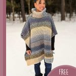 Adult Crochet Penny Poncho. Front view of poncho || thecrochetspace.com
