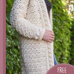 Angelic Long Crochet Jacket . Close up of jacket || thecrochetspace.com