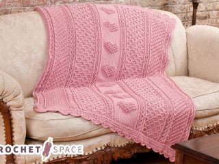 Aran Hearts Crocheted Throw || thecrochetspace.com