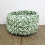Baby Bean Crochet Basket. Crafted in Green Yarn || thecrochetspace.com