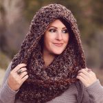 Basic V Crochet Cowl. Opened up and draped over head as well as neck || thecrochetspace.com