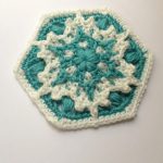 Blizzard Warning Crocheted Afghan Block. Hexagon only with snowflake in center || thecrochetspace.com