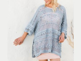 Blue Annabelle Crochet Sweater || thecrochetspace.com