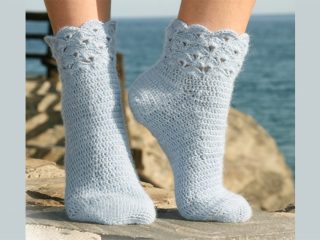 Breezy Seaside Crocheted Socks