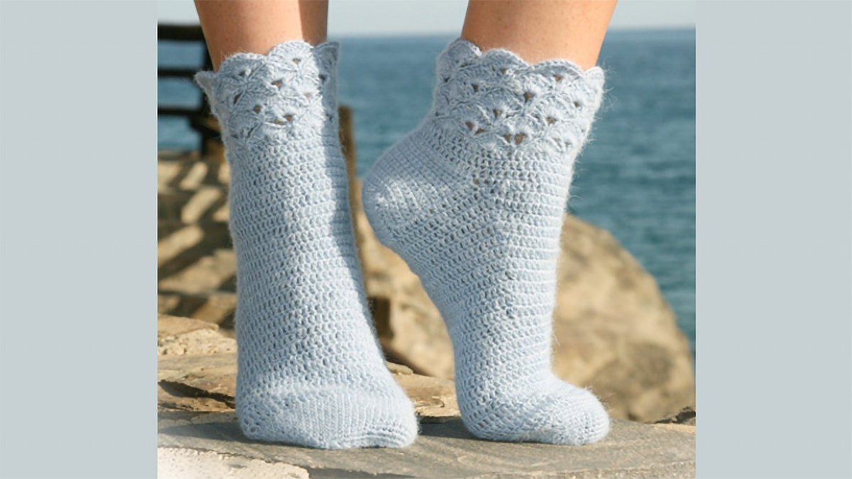 Breezy Seaside Crocheted Socks