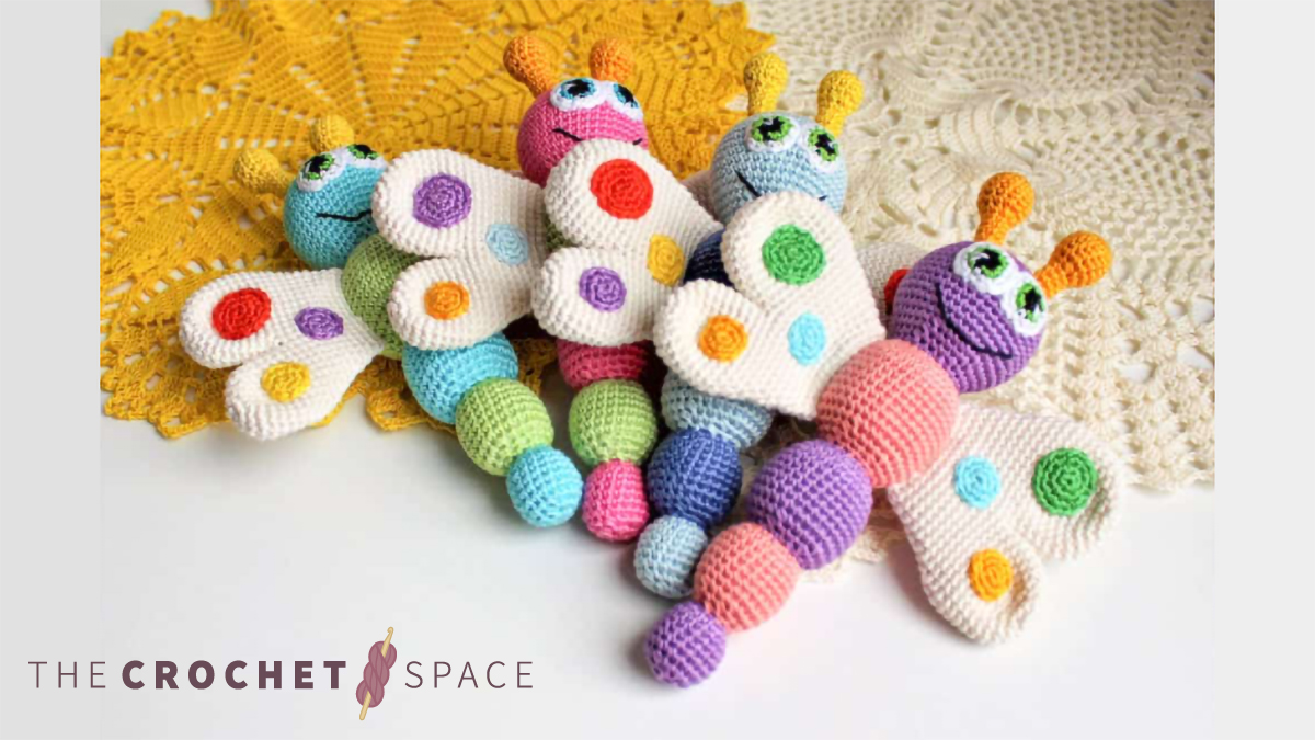 butterfly crocheted baby rattle || editor