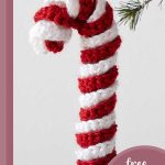 Candy Cane Crocheted Ornament || thecrochetspace.com