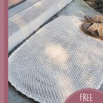 Cappuccino Crochet Oval Rug. Outside, by a door step || thecrochetspace.com