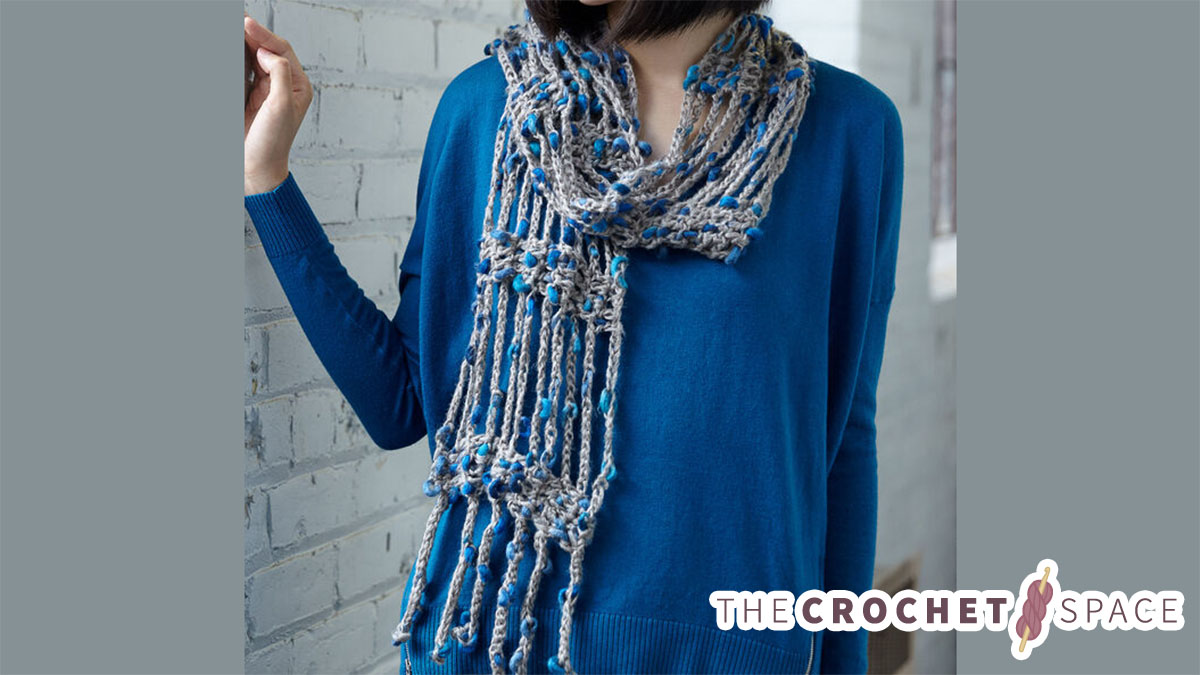 chain reaction crocheted scarf || editor