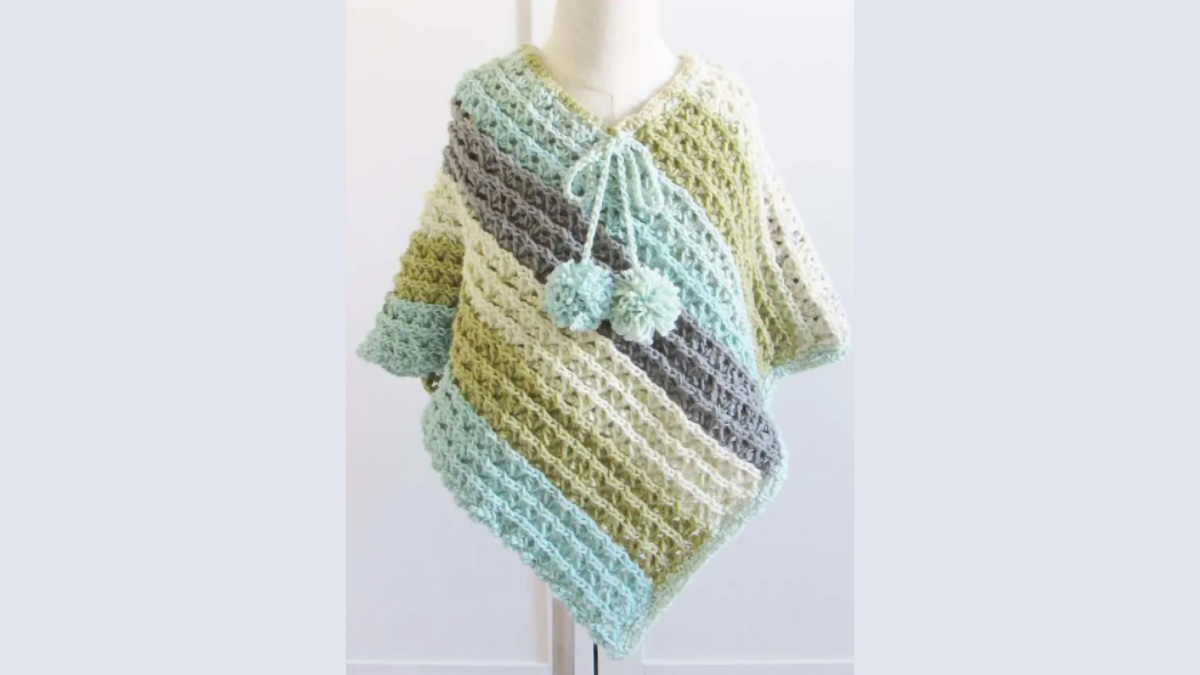 childs crochet sea breeze poncho || editor