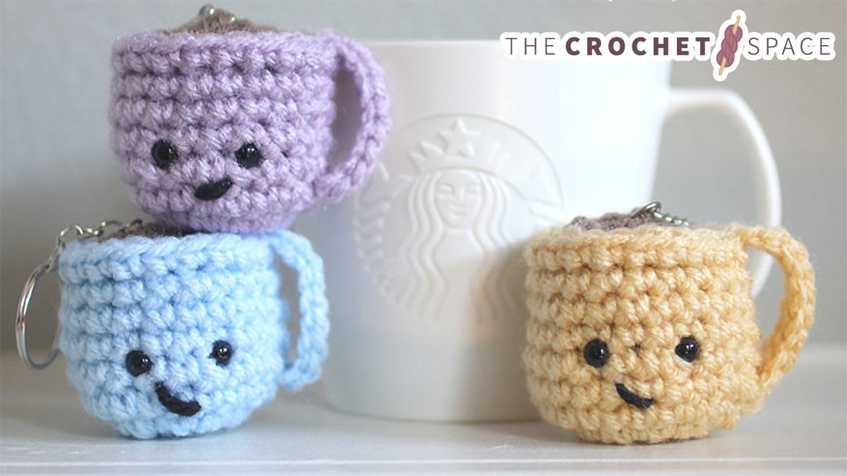 coffee mug crocheted key chains || editor