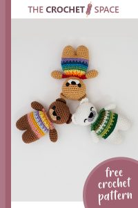 colorful crochet rainbow teddy || editor
