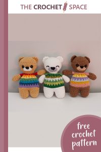 colorful crochet rainbow teddy || editor