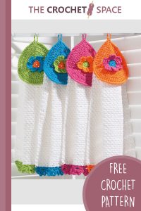 colorful crocheted flower tea towels || editor