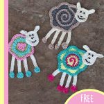 Colorful Crocheted Sheep Appliqué. three sheep applique in different colors || thecrochetspace.com