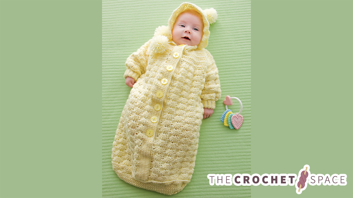cozy crocheted baby bunting || editor
