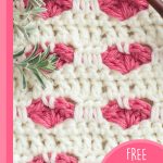 Create Crochet Heart Stitches. Close up of pink heart stitches || thecrochetspace.com