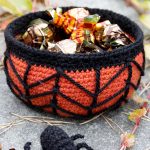 Creepy Candy Crocheted Basket filled with seets || thecrochetspace.com