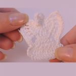 Crochet Angel Pin. Crafted in white || thecrochetspace.com