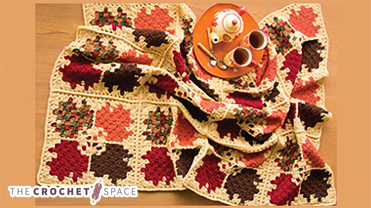 C2C Crochet Autumn Splashes Afghan || thecrochetspace.com