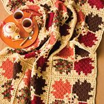 C2C Crochet Autumn Splashes Afghan. C2C squares in autumnal colors || thecrochetspace.com