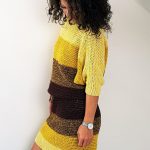 Drawstring Waist Dress With Bat Wing Sleeves || thecrochetspace.com