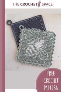 Crochet Bee Hot Pad.2x hot pads on top of each other || thecrochetspace.com