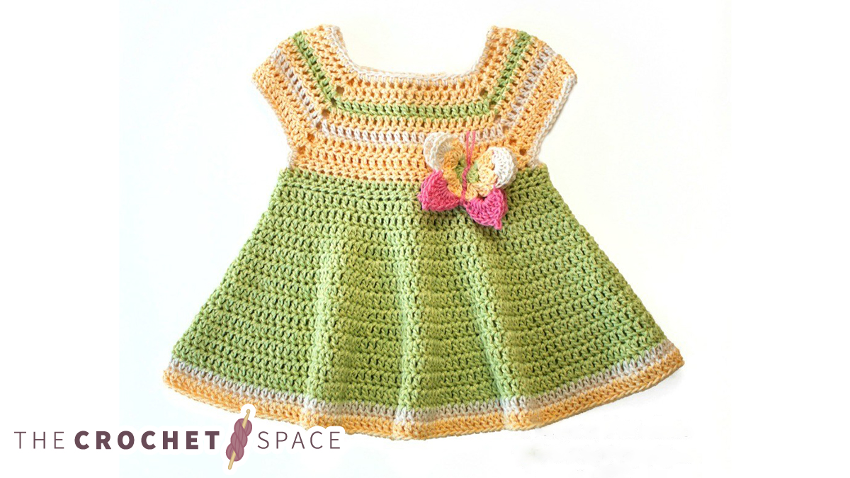 crochet butterfly kisses baby dress || editor