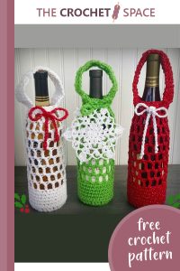 crochet christmas bottle cozy || editor