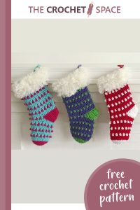 crochet christmas festive stocking || editor