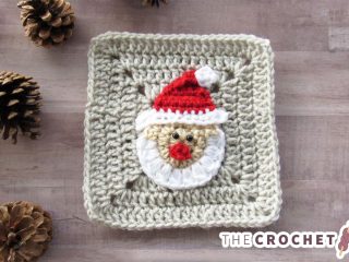Crochet Christmas Santa Applique || thecrochetspace.com