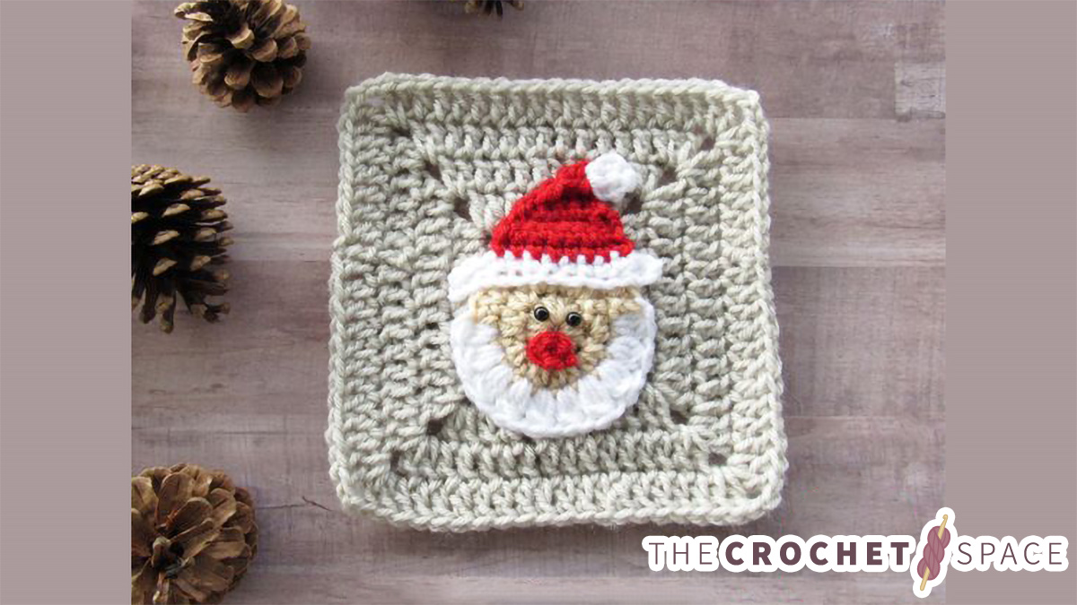 Crochet Christmas Santa Applique || thecrochetspace.com