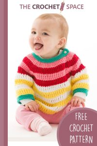 crochet colorful striped baby pullover || editor