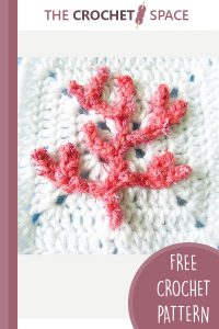 crochet coral applique square || editor