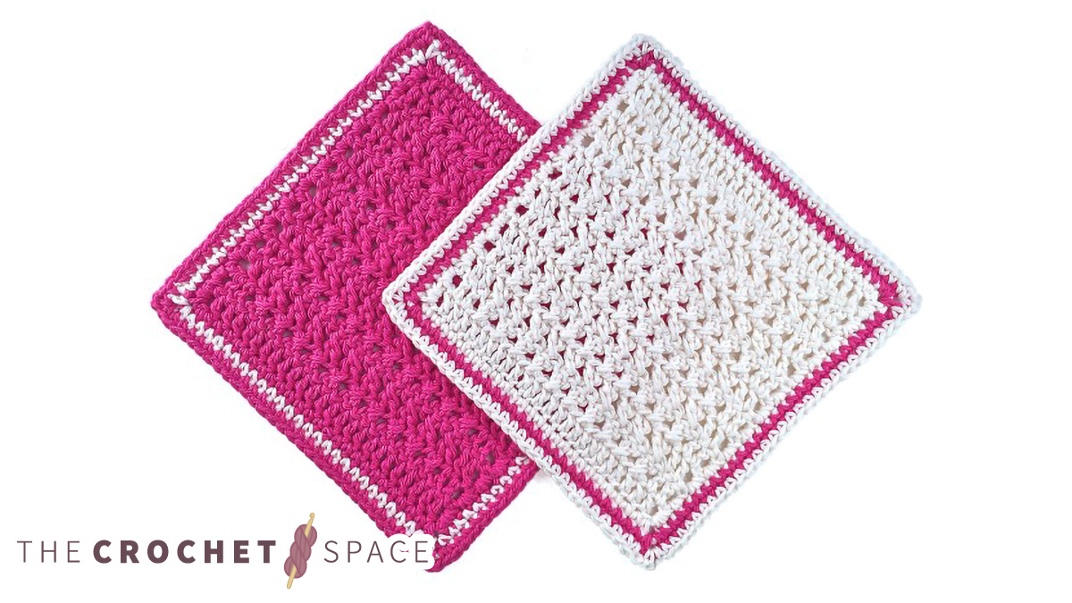 Crochet Crossed Stitch Dishcloths || thecrochetspace.com