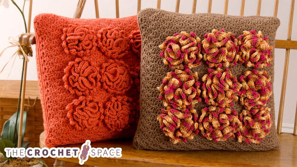 Crochet Dahlia Pillow
