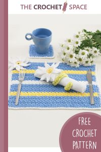 crochet daisy dinner table setting || editor