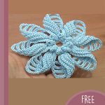 Crochet Folded Petal Flower. Large 3D blue flower || thecrochetspace.com
