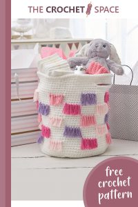 crochet fringe basket for babys things || editor