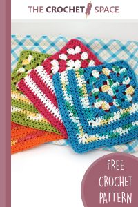 crochet granny corner dishcloth || editor