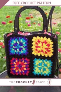 crochet granny square pucker purse || editor