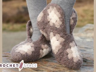 Crochet Granny Square Slippers